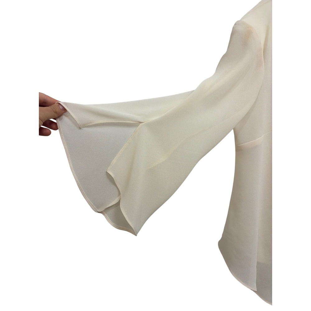 Jacket Beaded Elegant R&M Richards Women 20W Cream Sheer Chiffon Bell Sleeve - Picture 6 of 8
